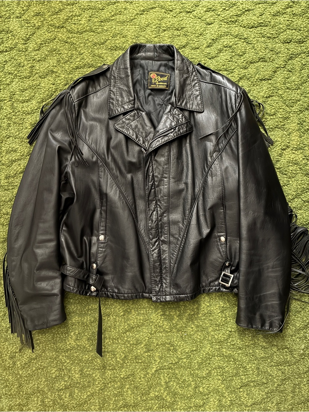 Vintage Reed Sportswear Fringe Leather Jacket with Conchos - Picture 5 of 15
